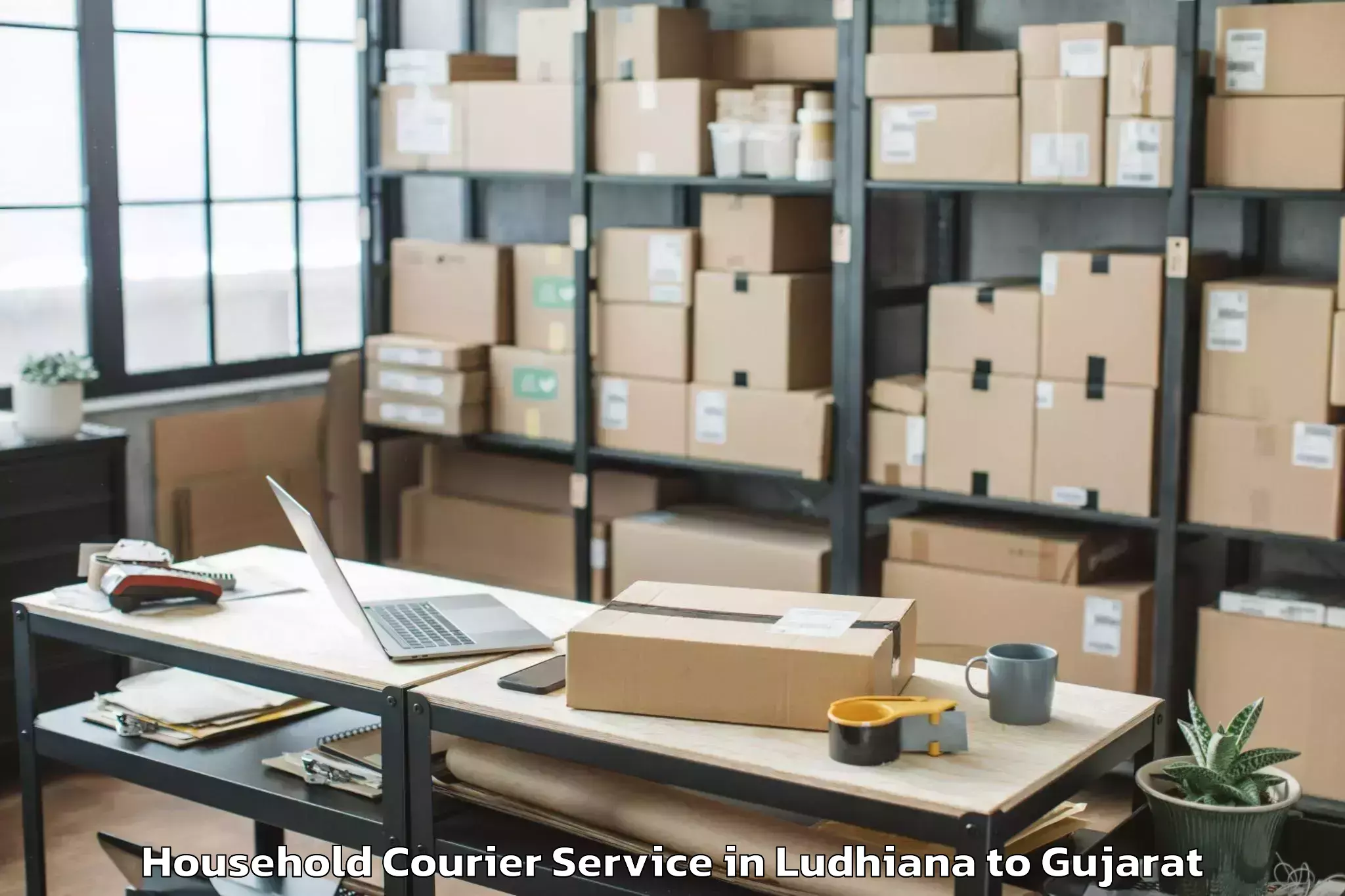 Reliable Ludhiana to Gujarat Ayurved University Jam Household Courier